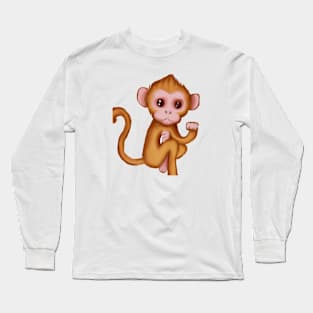 Cute Monkey Drawing Long Sleeve T-Shirt